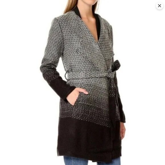 BB Dakota Myles Blanket Coat with Belt, Ombre, Size S - Picture 4 of 11